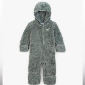 Nike Sherpa fleece bunting snowsuit hooded coveralls green mica 3m